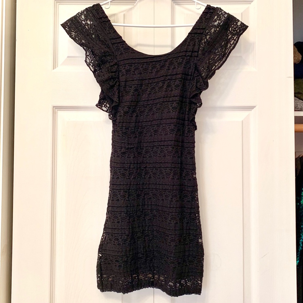 Black lace night dress